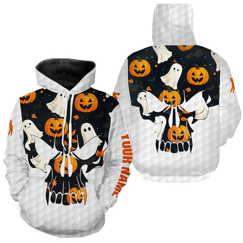 Golf Hoodies Halloween pumpkin pattern custom skull golf ball jerseys, hoodie golf tops NQS8544