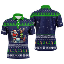 Load image into Gallery viewer, Funny ugly Christmas golf shirt custom name Mens golf polo shirt - Christmas gifts for golfers NQS4196