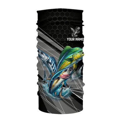 Personalized Black camo Mahi-mahi, Wahoo, Tuna Offshore slam Fishing Jerseys Long Sleeve Fishing Shirt NQS9752