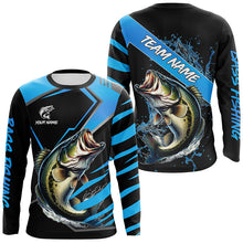 Load image into Gallery viewer, Black and Blue Largemouth bass fishing custom fishing team jerseys, sport fishing shirts NQS7916