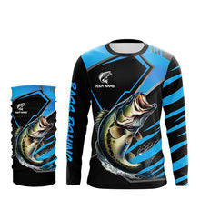 Load image into Gallery viewer, Black and Blue Largemouth bass fishing custom fishing team jerseys, sport fishing shirts NQS7916