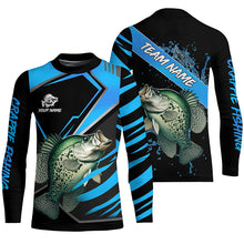 Load image into Gallery viewer, Black and Blue Crappie fishing custom fishing team jerseys, sport fishing shirts NQS7917