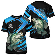 Load image into Gallery viewer, Black and Blue Crappie fishing custom fishing team jerseys, sport fishing shirts NQS7917