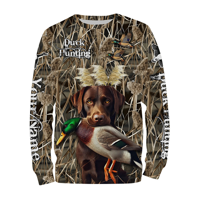 Duck Hunting dog Labrador Retriever Camo Waterfowl Custom Name 3D hunting shirts NQS745