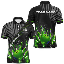 Load image into Gallery viewer, Personalized Black Camo Bowling Green Glitter custom Mens bowling shirts, bowling attire for men NQS8342