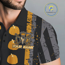 Load image into Gallery viewer, Funny Golf Polo Shirts For Men Custom Pumpkin American Flag Turkey Thanksgiving golf shirt NQS10944