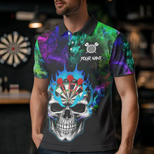 Load image into Gallery viewer, Colorful smoke Skull Darts shirts for Men Custom Team Darts Jerseys, Best Darts Gift For Player NQS9611