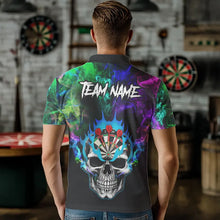 Load image into Gallery viewer, Colorful smoke Skull Darts shirts for Men Custom Team Darts Jerseys, Best Darts Gift For Player NQS9611