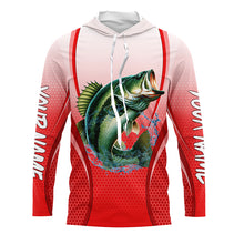 Load image into Gallery viewer, Largemouth bass Fishing camo Bass jersey custom name long sleeves shirts fishing apparel | Red NQS5056