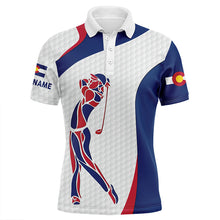 Load image into Gallery viewer, Personalized Colorado flag patriot golf white mens golf polo shirts custom name golf gifts for men NQS7352