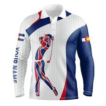 Load image into Gallery viewer, Personalized Colorado flag patriot golf white mens golf polo shirts custom name golf gifts for men NQS7352