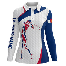 Load image into Gallery viewer, Personalized Colorado flag patriot golf white Womens golf polo shirts custom name golf gifts NQS7352