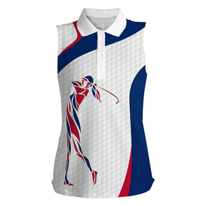 Colorado flag patriot golf white Womens sleeveless polo shirts - golf gifts for women NQS7352