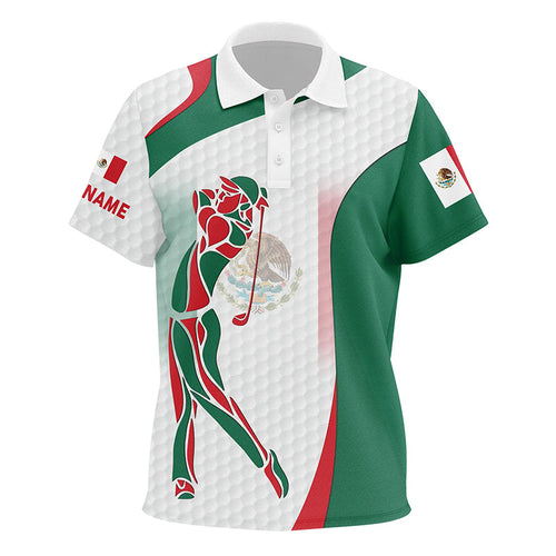 Mexican Flag Kid golf polo shirts custom patriotic golf shirts for Kid, unique golf apparel NQS7355