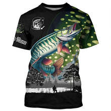 Load image into Gallery viewer, Musky Muskellunge fishing scales Custom name performance anti UV long sleeve fishing shirts jerseys NQS3665