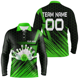 Green Bowling Shirt For men Custom polo Bowling Jersey 3D Bowling Team Shirt For men NQS6225