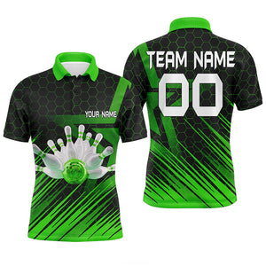 Green Bowling Shirt For men Custom polo Bowling Jersey 3D Bowling Team Shirt For men NQS6225