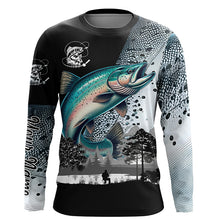 Load image into Gallery viewer, Chinook Salmon ( King salmon) Fishing scale Customize name performance long sleeves fishing shirts NQS909