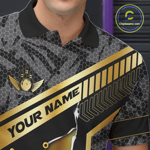 Load image into Gallery viewer, Black Camo and Gold Broken Crown Bowling Ball Bowling Shirts For Men Custom Bowling Team Jerseys NQS11139