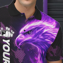 Load image into Gallery viewer, Purple Flame Eagle Camo Bowling Team Shirts For Men Custom Fire Bowling League Jersey Bowler Outfit NQS9441