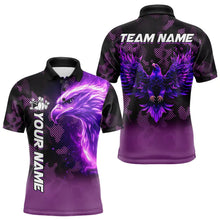 Load image into Gallery viewer, Purple Flame Eagle Camo Bowling Team Shirts For Men Custom Fire Bowling League Jersey Bowler Outfit NQS9441