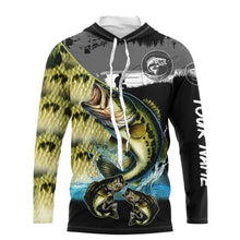 Load image into Gallery viewer, Largemouth Bass fishing green scales customize performance long sleeves Fishing shirts, fishing gifts NQS4793