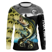 Load image into Gallery viewer, Largemouth Bass fishing green scales customize performance long sleeves Fishing shirts, fishing gifts NQS4793