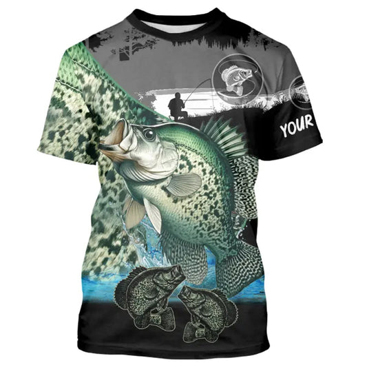 Crappie fishing green scales customize performance long sleeves Fishing shirts, Crappie fishing gifts NQS4794