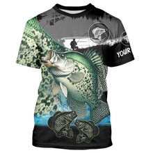 Load image into Gallery viewer, Crappie fishing green scales customize performance long sleeves Fishing shirts, Crappie fishing gifts NQS4794