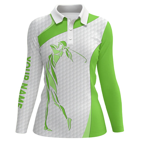 Personalized green golf ball skin white Womens golf polo shirts custom name ladies golf tops NQS5565