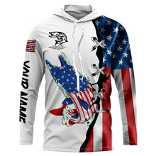 Load image into Gallery viewer, Musky fishing legend American flag patriotic UV protection Customize long sleeves fishing shirts NQS5567