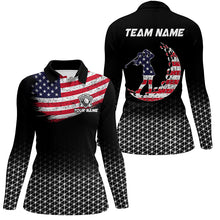 Load image into Gallery viewer, Womens golf polo shirts custom American Flag patriotic team ladies golf outfits, best golf gifts NQS8132