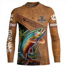 Load image into Gallery viewer, Brook trout fishing UV protection custom name fishing shirts, performance shirts for men, women, kid NQS6229