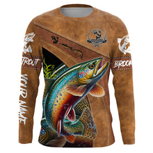 Load image into Gallery viewer, Brook trout fishing UV protection custom name fishing shirts, performance shirts for men, women, kid NQS6229