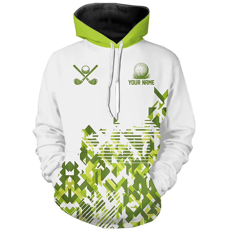 White and Green camo Golf Hoodies custom team golf hoodies shirt NQS8364