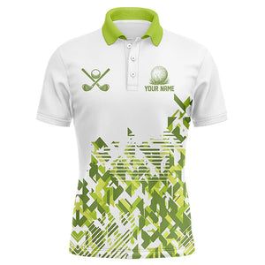 White and Green camo Men golf polo shirts custom golf shirts for mens, golf outfits men NQS8364