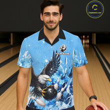 Load image into Gallery viewer, Blue Eagle Bowling Hawaiian Shirt Custom Team Bowling jerseys, Gift For Bowlers NQS11339