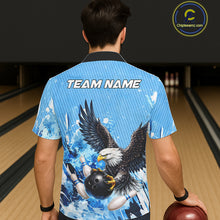 Load image into Gallery viewer, Blue Eagle Bowling Hawaiian Shirt Custom Team Bowling jerseys, Gift For Bowlers NQS11339