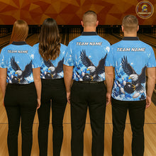 Load image into Gallery viewer, Blue Eagle Bowling Polo, Quarter Zip Shirt For Men Custom Team Bowling jerseys, Gift For Bowlers NQS11339