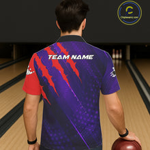 Load image into Gallery viewer, Personalized bowling Hawaiian shirt custom purple and red team bowling jerseys, gift for bowlers NQS11554