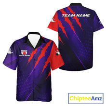 Load image into Gallery viewer, Personalized bowling Hawaiian shirt custom purple and red team bowling jerseys, gift for bowlers NQS11554