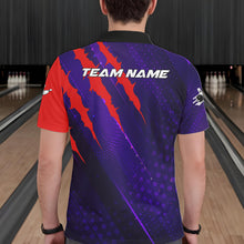 Load image into Gallery viewer, Personalized bowling shirts for men custom purple and red team bowling jerseys, gift for bowlers NQS11554