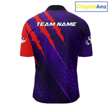 Load image into Gallery viewer, Personalized bowling shirts for men custom purple and red team bowling jerseys, gift for bowlers NQS11554