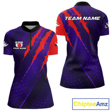 Load image into Gallery viewer, Personalized bowling shirts for Women custom purple and red team bowling jerseys, gift for bowlers NQS11554