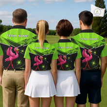 Load image into Gallery viewer, Funny Flamingo Green Women Golf Polo Shirts Custom Flamingo Team ladies golf tops, funny golf gifts NQS11675