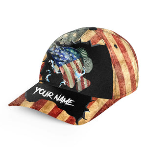 Crappie Fishing 3D American Flag Custom fishing hat Unisex Fishing Baseball Angler hat NQS3121