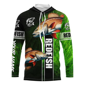 Redfish puppy drum Fishing green Customize Long Sleeve Fishing Shirts, fishing gifts for Fisherman NQS1727