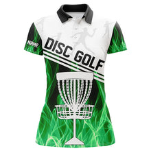 Load image into Gallery viewer, Green Flame Women disc golf polo shirts custom disc golf jerseys frisbee golf shirt NQS8370