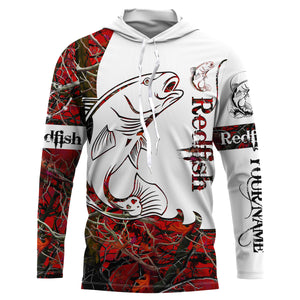 Redfish Puppy Drum fishing red muddy camo custom UV protection quick dry UPF 30+ NQS917