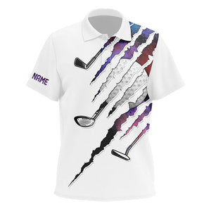 White golf polos shirt for Kid Custom golf clubs golf attire for children, gifts for golf lovers NQS8581